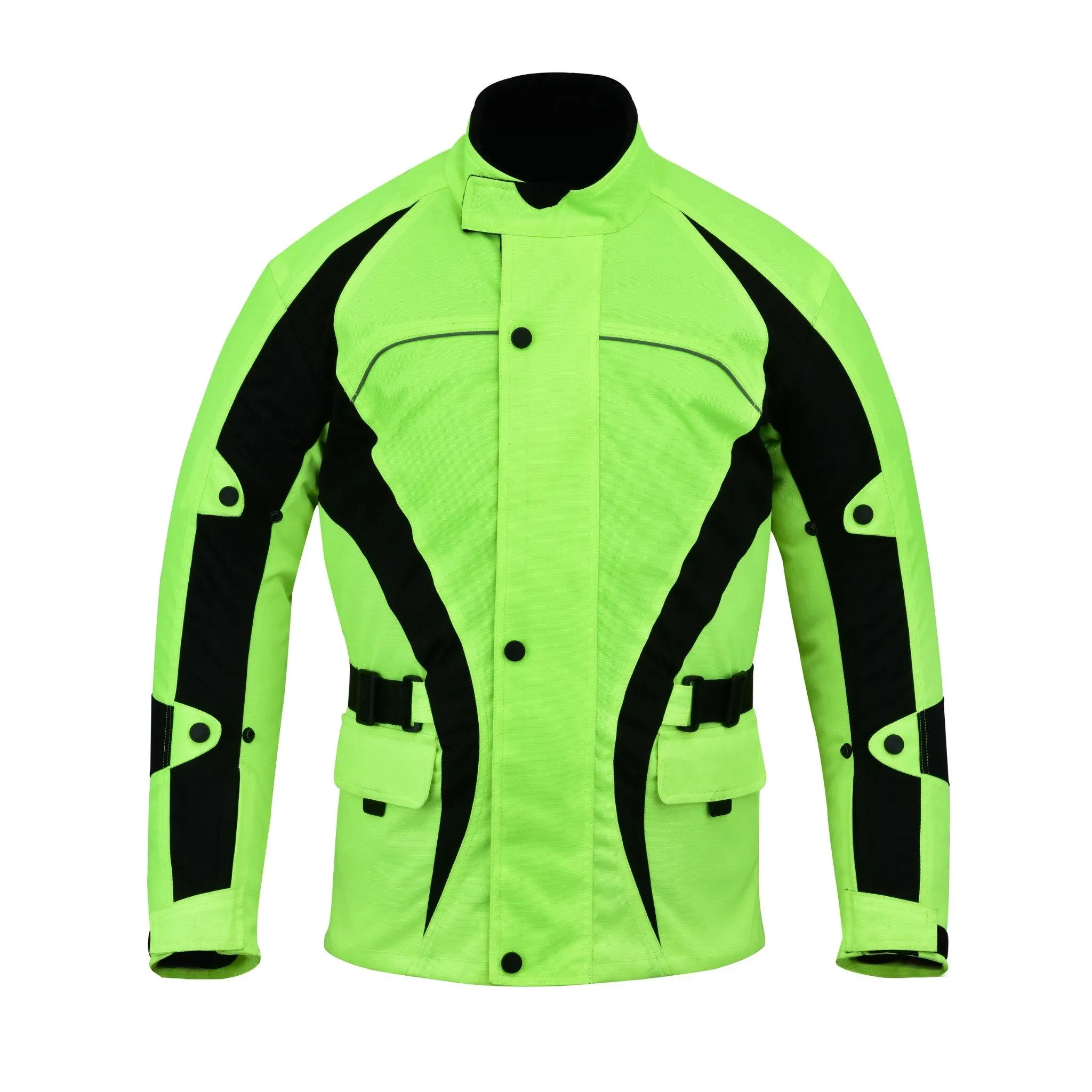 Warrior Gears® Hi Vis Bulls Motorcycle Jacket Men's Riding Textile Biker CE Armored Waterproof