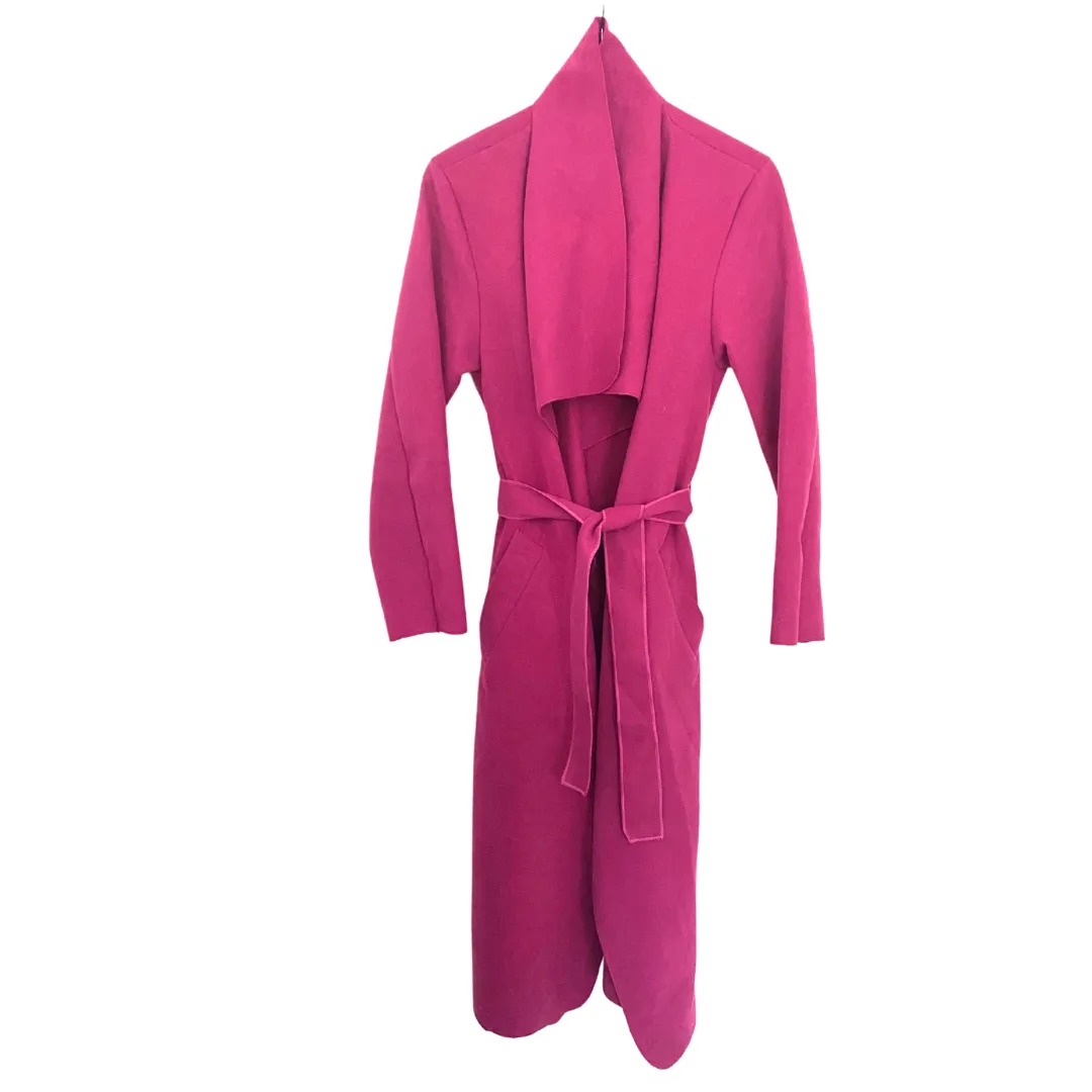 Waterfall Wrap Duster Coat Pink ONE SIZE