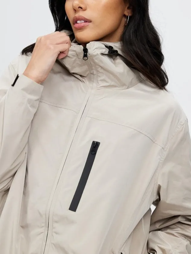 Women's casual and fashionable windproof waterproof sprinter Tea Grey jacket by Kaja Clothing- Janet Coat