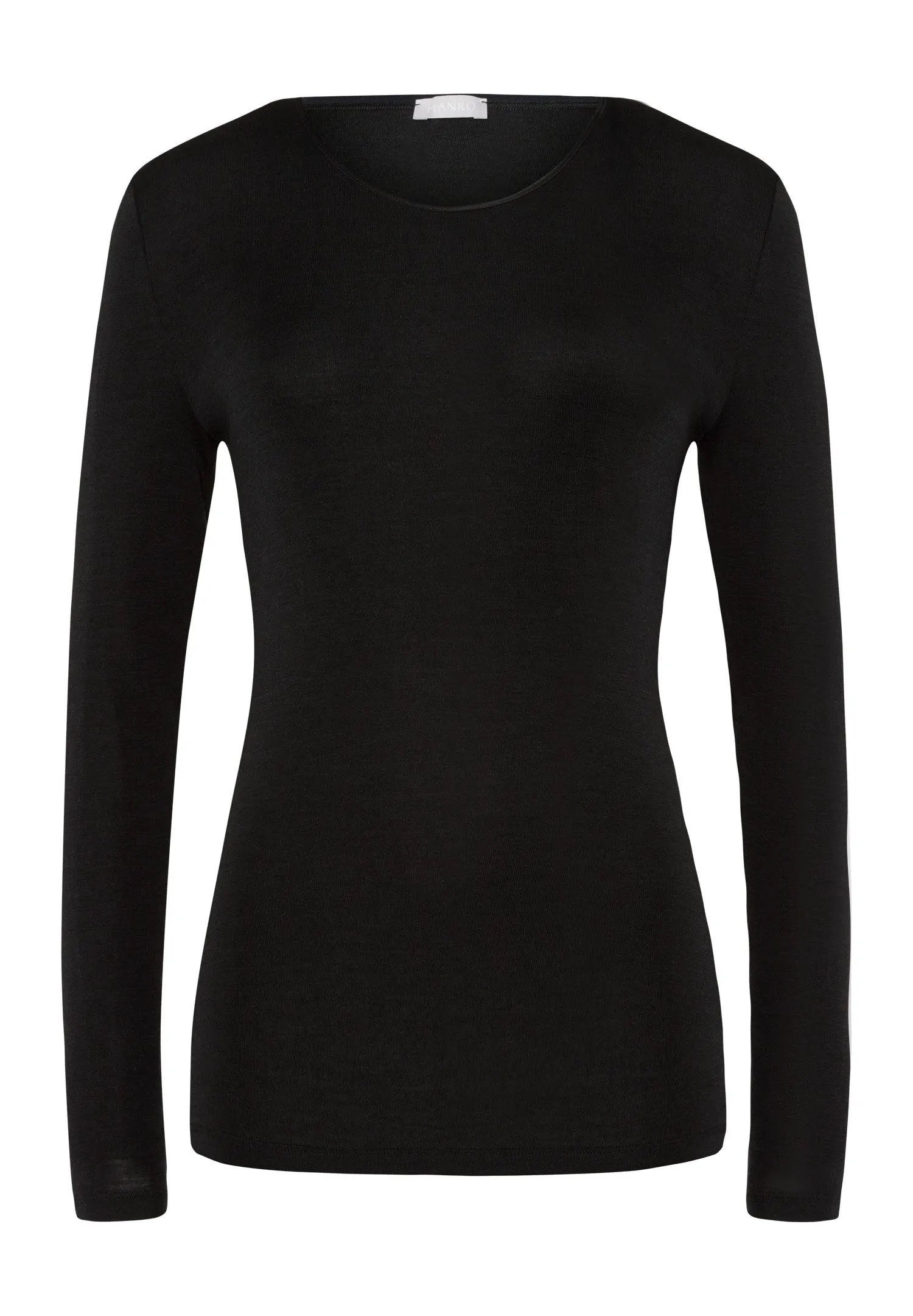 Woolen Silk W Wool And Silk Round Neck Top | Black 71409-018